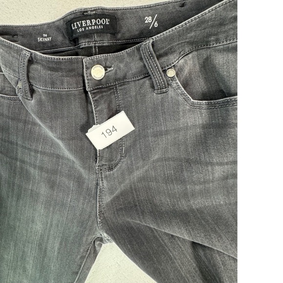 Liverpool The Skinny Jeans Womens 28/6 Black Faded Stretch Denim - Picture 9 of 9